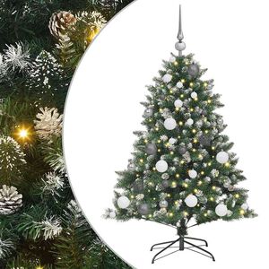 vidaXL Kunstkerstboom met 150 LED Groen 120 cm PVC en Plastic en Staal