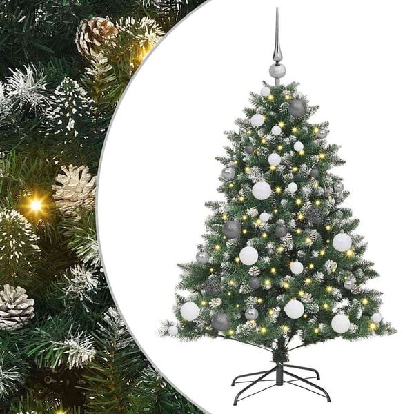 vidaXL Kunstkerstboom met 150 LED Groen 120 cm PVC en Plastic en Staal