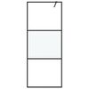 vidaXL Inloopdouchewand 80x195 cm halfmat ESG-glas zwart