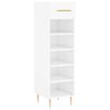 vidaXL Schoenenkast 30x35x105 cm bewerkt hout hoogglans wit
