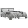 vidaXL Bedframe bewerkt hout metaal grijs sonoma eiken 135x190 cm