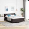 vidaXL Boxspringbed met matras Donkerbruin 140 x 200 cm Stof