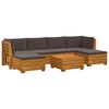 vidaXL Buiten bankenset met kussen 7 Stuk Bruin Massief Acaciahout