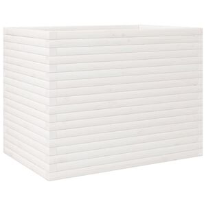 vidaXL Plantenbak 90x60x68,5 cm massief grenenhout wit