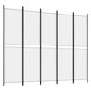 vidaXL Kamerscherm met 5 panelen 250x200 cm stof wit
