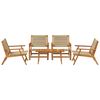 vidaXL Tuinstoelen met Tafel 5 pcs Beige Massief acaciahout