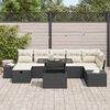 vidaXL Tuin Sofa Set met kussen met opslag 8 pcs Zwart Poly riet