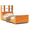 vidaXL Bed met boekenkast zonder matras hout wasbruin 100x200 cm