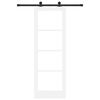 vidaXL Schuifdeur ORKDAL Wit 73,5 x 211 cm Massief grenenhout en glas