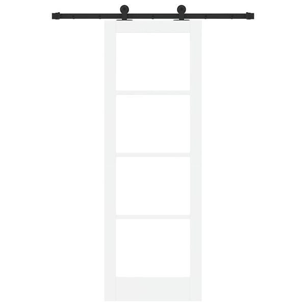 vidaXL Schuifdeur ORKDAL Wit 73,5 x 211 cm Massief grenenhout en glas