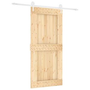 vidaXL Schuifdeur 95 x 210 cm Massief Grenenhout (Niet-Behandeld)