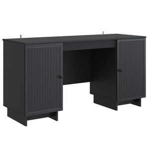 vidaXL Bureau Zwart Bewerkt hout 142,5 x 50 x 75 cm