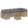 vidaXL 8-delige Loungeset met kussens poly rattan beige