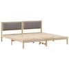 vidaXL Bedframe met hoofdeinde Taupe 200 x 200 cm Massief grenenhout