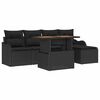 vidaXL Tuin Sofa Set 6 st Zwart Poly riet