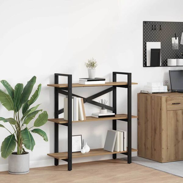 vidaXL Boekenkast Artisan Eiken 100 x 33,5 x 102 cm Bewerkt hout