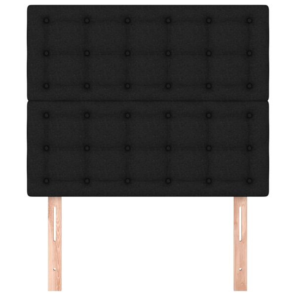 vidaXL Hoofdbord zwart 80x5x118/128 cm stof