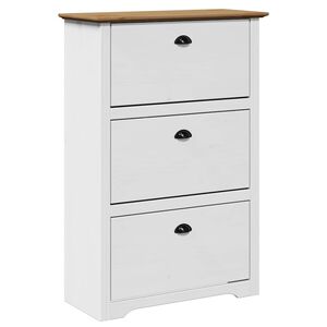 vidaXL Schoenenrek BODO 80x35x118 cm wit en bruin