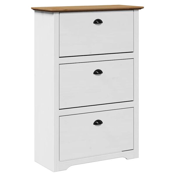 vidaXL Schoenenrek BODO 80x35x118 cm wit en bruin