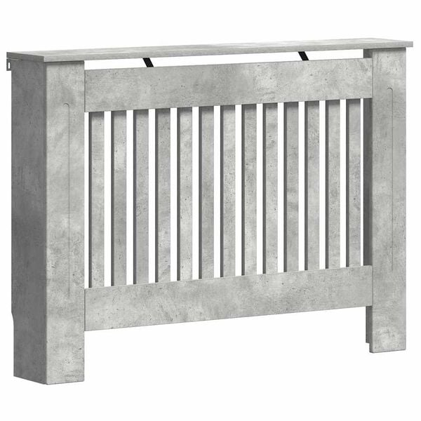 vidaXL Radiatorafdekking Beton Grijs 112 x 19 x 81,5 cm Bewerkt hout