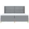 vidaXL Boxspringbed met Matras Donkergrijs 90x190 cm Lichtgrijs Stof
