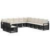 vidaXL Tuinbankenset 11 st 11-zits Zwart poly rattan