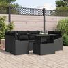 vidaXL Tuin Sofa Set met kussen 7 pcs Zwart poly rattan