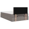 vidaXL Ottoman bed met matras 120x190 cm stof taupe