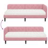 vidaXL Hoekbedframe met matras Roze 100 x 200 cm Fluweel