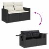 vidaXL 8-delige Loungeset met kussens poly rattan zwart