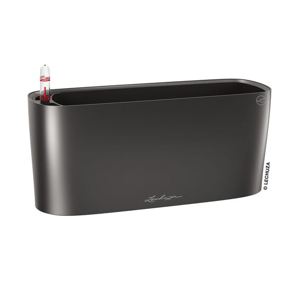 LECHUZA Plantenbak DELTA 10 ALL-IN-ONE metallic houtskoolkleurig
