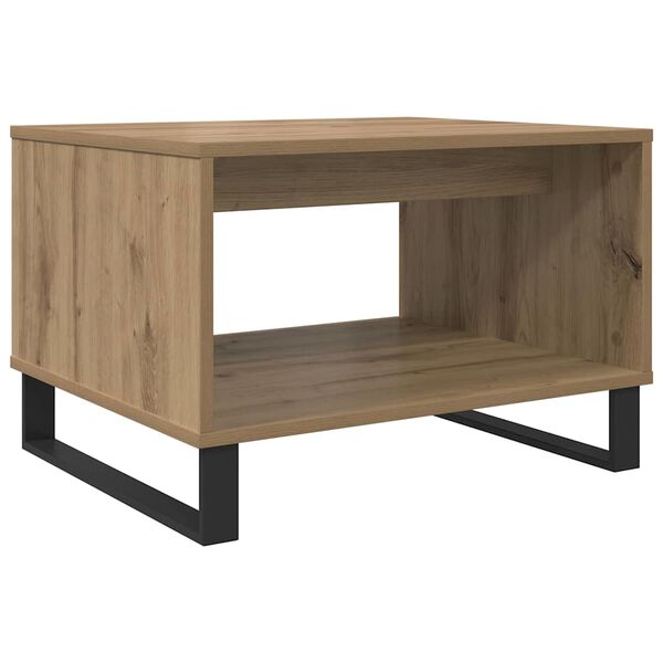 vidaXL Salontafel artisanaal eikenkleurig 60 x 50 x 40 cm Bewerkt hout