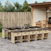 vidaXL 11-delige Tuinset met kussens poly rattan gemengd beige
