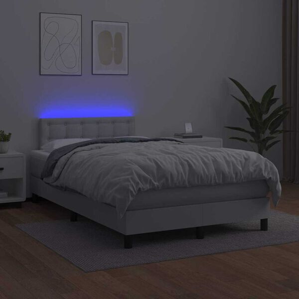 vidaXL Boxspring met matras en LED kunstleer zwart 120x190 cm