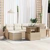 vidaXL Tuin Sofa Set met kussen 7 pcs Beige Poly riet