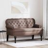 vidaXL Chesterfield Bank Bruin 119.5 x 64.5 x 75 cm Nep Leer