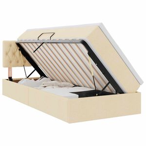 vidaXL Opbergbed met matras met hoofdeinde Cr&egrave;me 90 x 190 cm fluweel