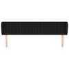 vidaXL Hoofdbord met randen 183x23x78/88 cm stof zwart
