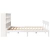 vidaXL Bed met boekenkast zonder matras grenenhout wit 180x200 cm