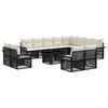 vidaXL Tuinbankenset 13 st Zwart en Cream Wit poly rattan