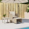 vidaXL Tuinstoel met voetenbank poly rattan beige