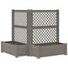 vidaXL Grote plantenbak met trellis 2 pcs Grijs 143 x 143 x 133,5 cm