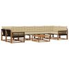 vidaXL Buiten bankenset met kussen 8 pcs Natuurlijk en Beige