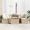 vidaXL Tuin Sofa Set met kussen 7 pcs Beige en Cr&egrave;me