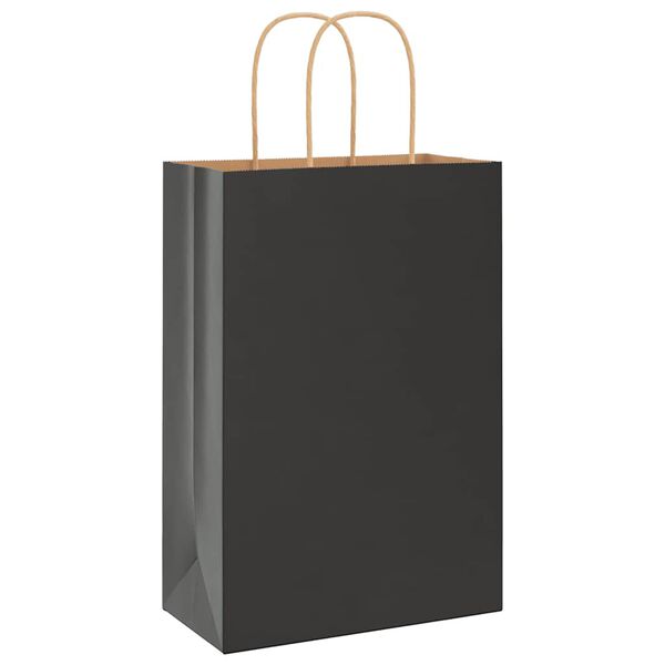 vidaXL Papieren zakjes 50 st met hengsels 21x11x31 cm zwart