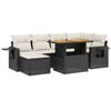 vidaXL 7-delige Loungeset met kussens poly rattan zwart