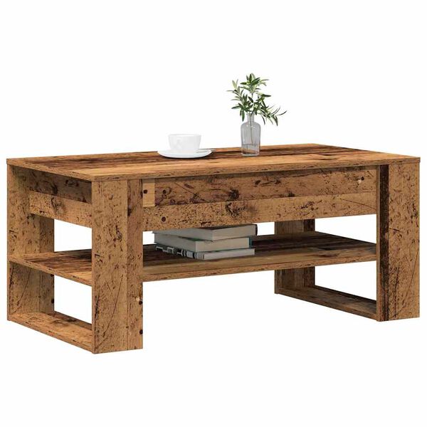 vidaXL Salontafel Oud Hout 102 x 55 x 45 cm Bewerkt hout