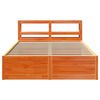 vidaXL Bedframe met hoofdbord massief grenenhout wasbruin 150x200 cm