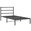 vidaXL Bedframe met hoofdbord metaal zwart 107x203 cm