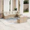 vidaXL 9-delige Loungeset met kussens poly rattan beige